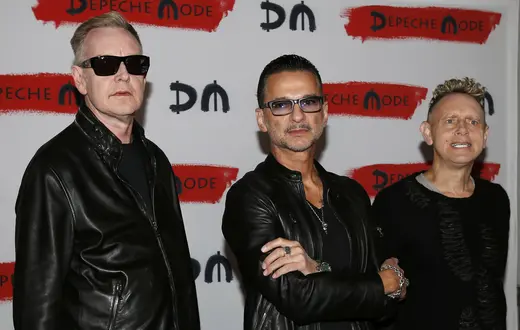 Na zdjęciu od lewej Andrew Fletcher, Dave Gahan i Martin Gore z Depeche Mode, październik 2016 r. Fot. AP/East News / 