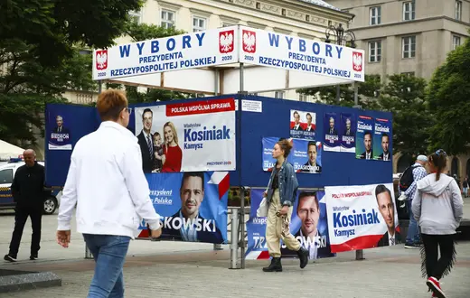 Rynek Główny w Krakowie przed wyborami prezydenckimi. czerwiec 2020 r./ Fot. Beata Zawrzel/REPORTER / 