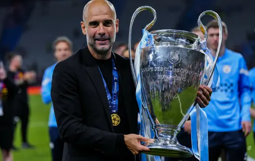 Pep Guardiola po zwycięskim finale Ligi Mistrzów, Stambuł, 10 czerwca 2023 r. / Fot. Manu Fernandez / Associated Press / East News / 
