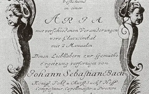 Strona tytułowa pierwodruku Wariacji Goldbergowskich (IV części Clavier-Übung), wydanych w Norymberdze u Balthasara Schmida /