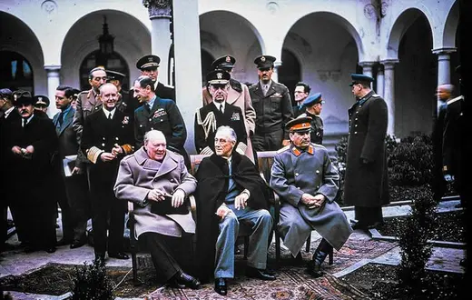 Winston Churchill, Franklin D. Roosevelt i Józef Stalin na konferencji jałtańskiej, luty 1945 r. / Fot. Franklin D. Roosevelt Presidential Library