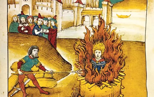Męczeństwo Jana Husa, grafika z 1485 r. / Fot. Domena publiczna