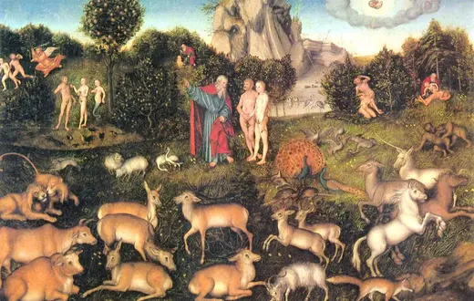 Lucas Cranach Starszy, Raj, 1536, WikiArt.org