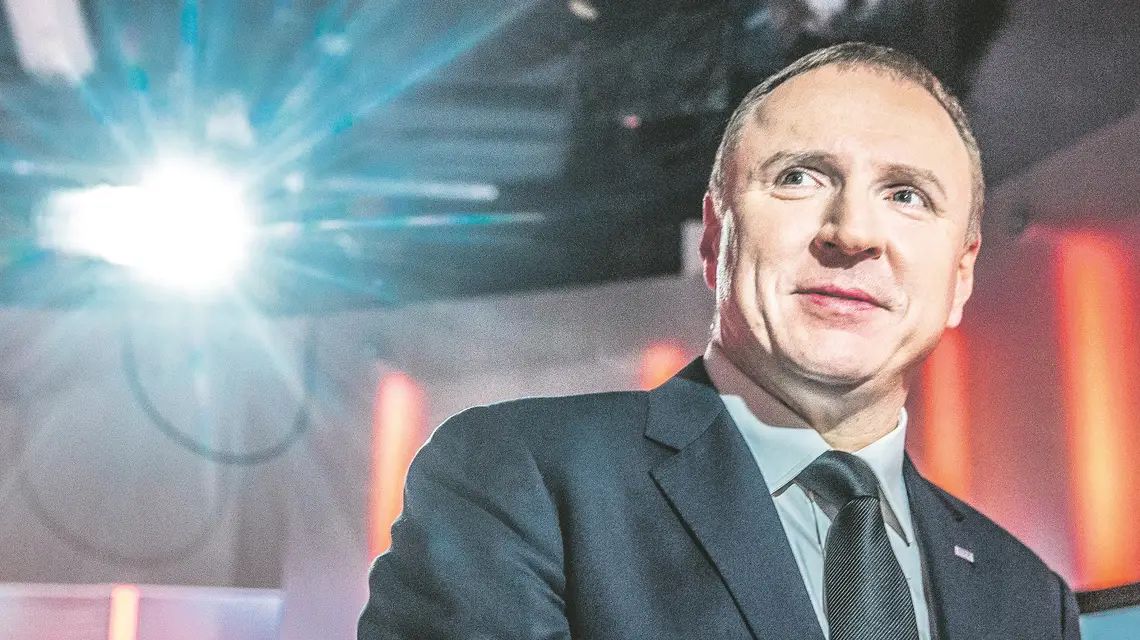 Jacek Kurski na konferencji prasowej nt. zakupu praw do transmisji meczów piłki ręcznej. Warszawa, 25 maja 2017 r. / / ANDRZEJ IWAŃCZUK / REPORTER