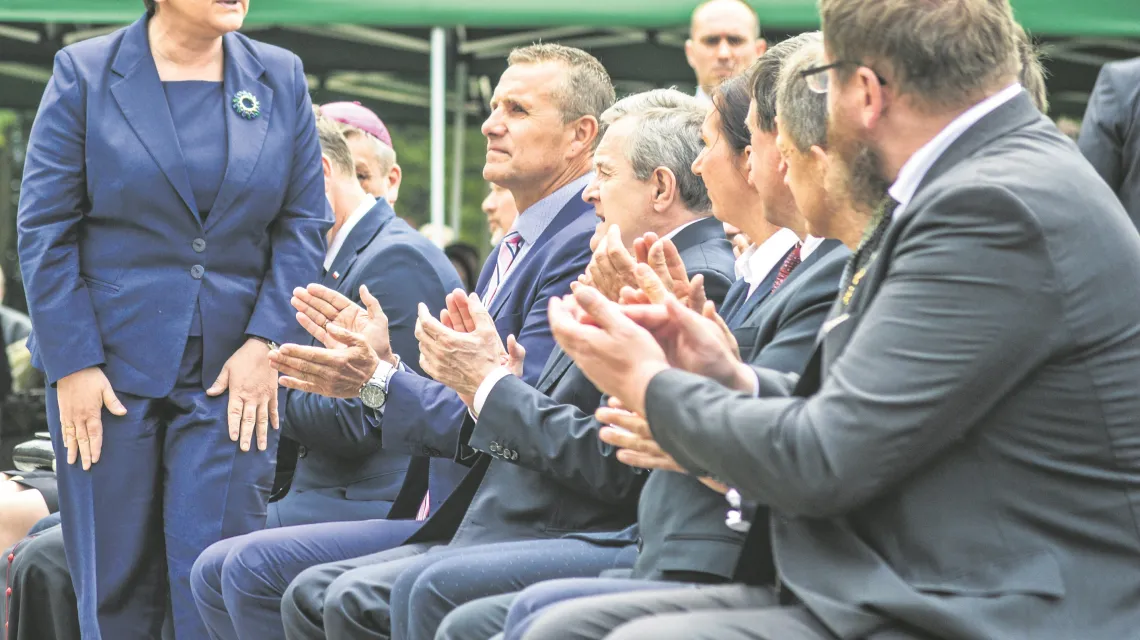 Premier Beata Szydło podczas uroczystości w Auschwitz, 14 czerwca 2017 r.  /  / DANIEL BODZENTA / EAST NEWS