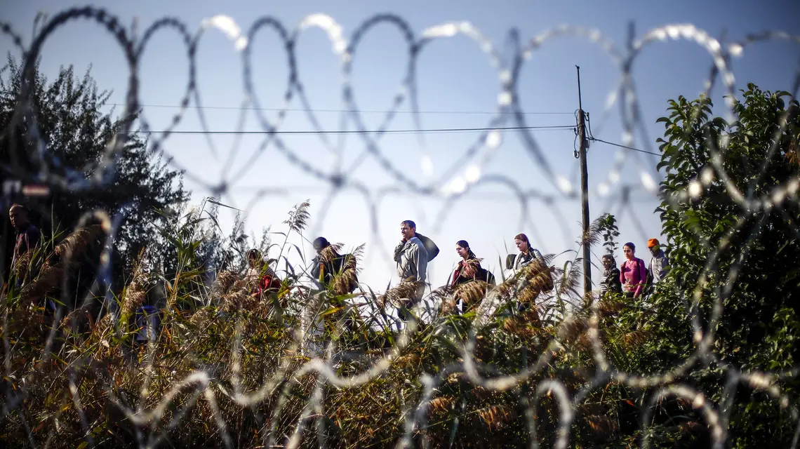 Na granicy serbsko-węgierskiej, 13 września 2015 r. / Fot. / MATTHIAS SCHRADER / AP / EAST NEWS