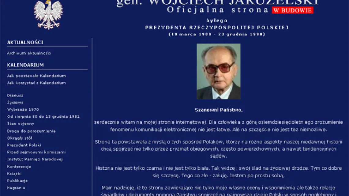 Strona internetowa www.wojciech-jaruzelski.pl / 
