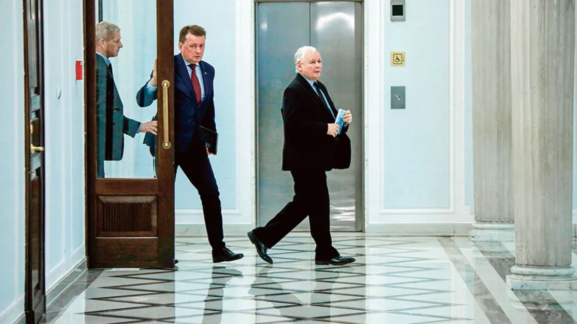 Jarosław Kaczyński i Mariusz Błaszczak, Sejm, styczeń 2019 r. / PIOTR MOLECKI / EAST NEWS