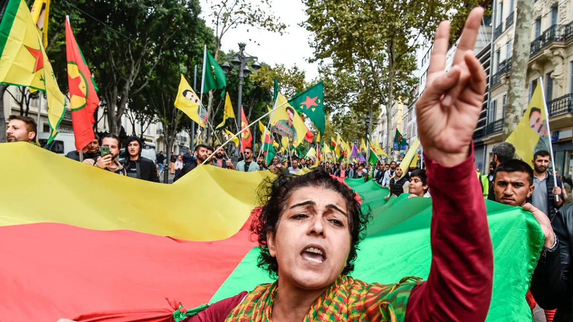Demonstracja poparcia dla Kurdów w Marsylii, 12 października 2019 r. /  / BORIS HORVAT / AFP / EAST NEWS