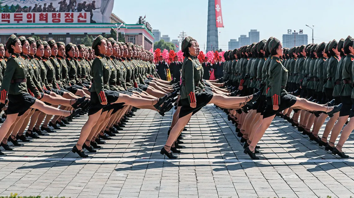 Defilada z okazji 70. rocznicy założenia Korei Północnej.  Pjongczang, 9 września 2018 r. / ALEXANDER DEMIANCHUK / TASS / GETTY IMAGES