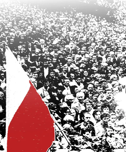 Stocznia Gdanska, 31 sierpnia 1980 r./ fot. Grzegorz Nawrocki / graf. Zalley / arch. Marek Zalejski / 