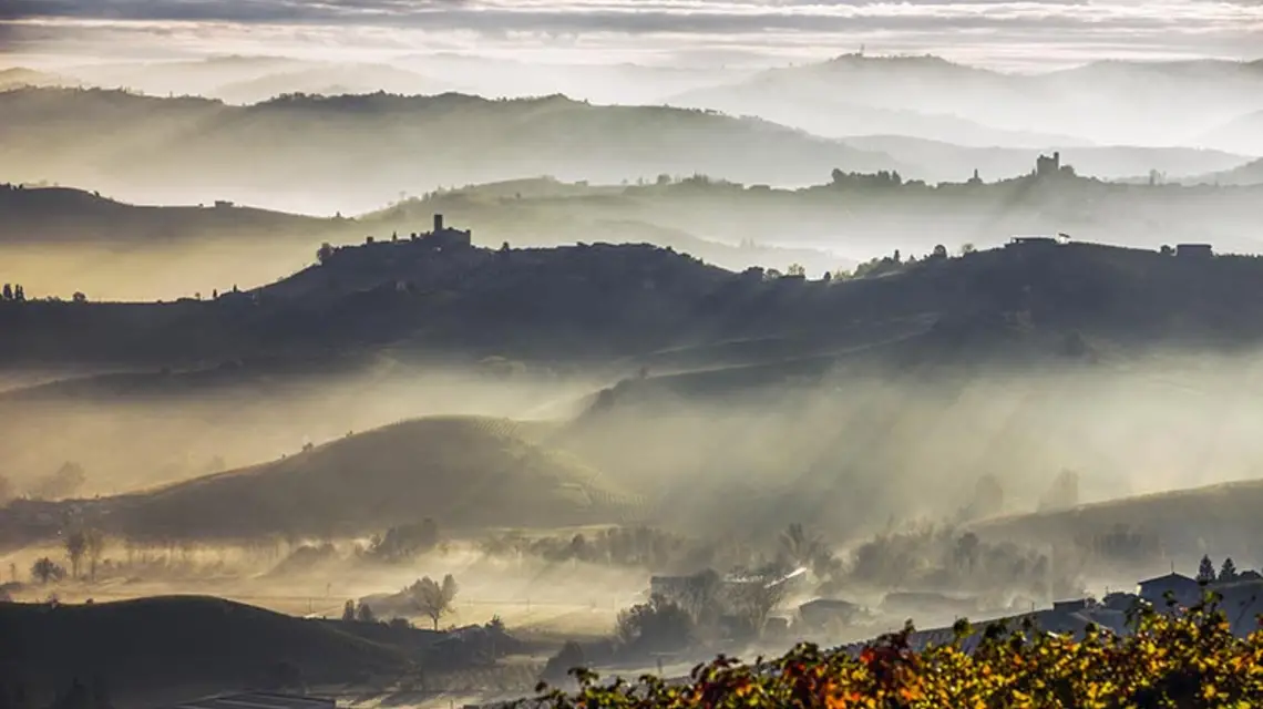 Prowincja Cuneo, na wzgórzach miasteczka Castiglione Falletto i Serralunga d’Alba. Piemont, Włochy. / Fot. CORBIS / PROFIMEDIA