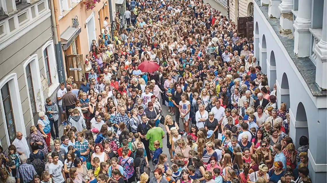 Msza za polskie szkoły, Ostra Brama, Wilno, 2 września 2015 r. / Fot. Valdemar Doveiko / FORUM