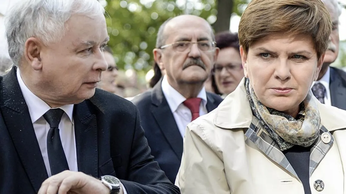 Jarosław Kaczyński i Beata Szydło, 4 października 2015 r. / Fot. Darek Delmanowicz / PAP