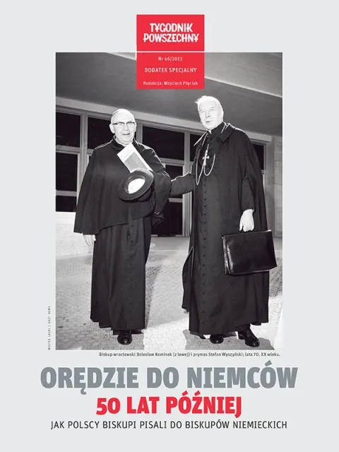 Na okładce dodatku: Biskup wrocławski Bolesław Kominek (z lewej) i prymas Stefan Wyszyński; lata 70. XX wieku. / Fot. Wojtek Laski / EAST NEWS