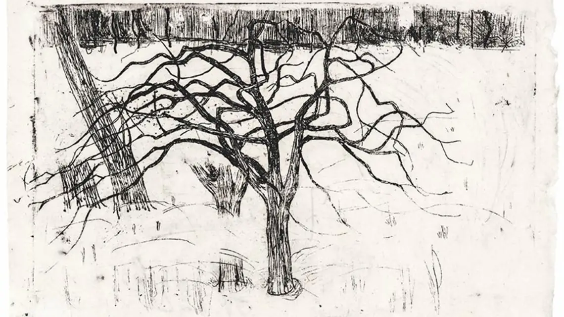 M.K. Čiurlionis, „Bez liści”, 1905/1906, fluoroforta na papierze chińskim / 