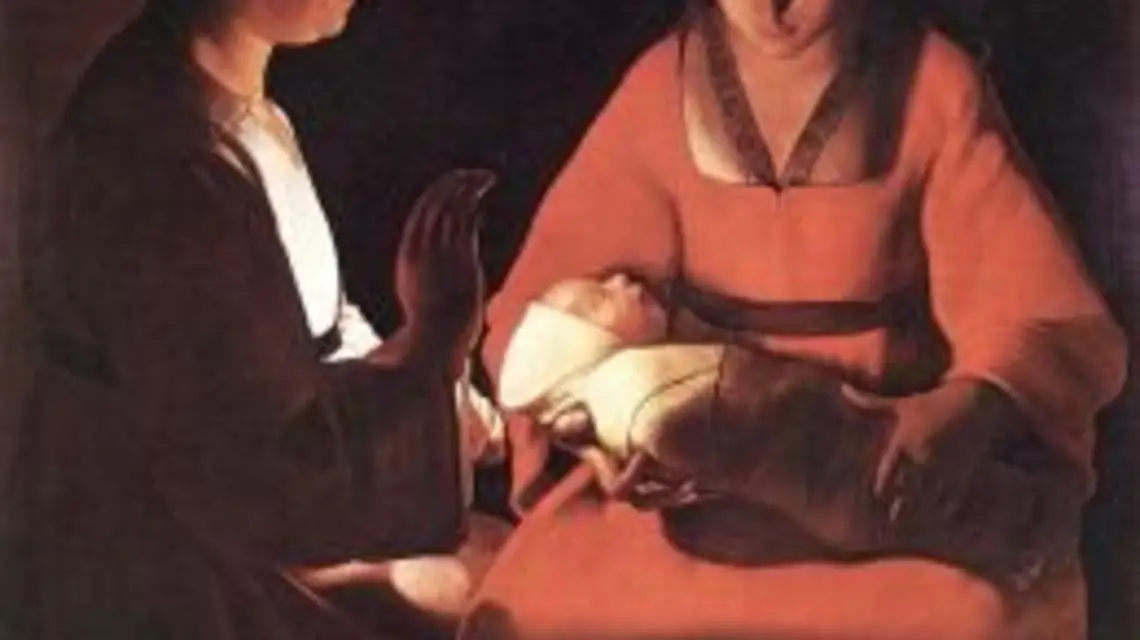 Georges de La Tour (1593-1652), "Matka Boska z Dzieciątkiem i św. Anną" (fragment) / 