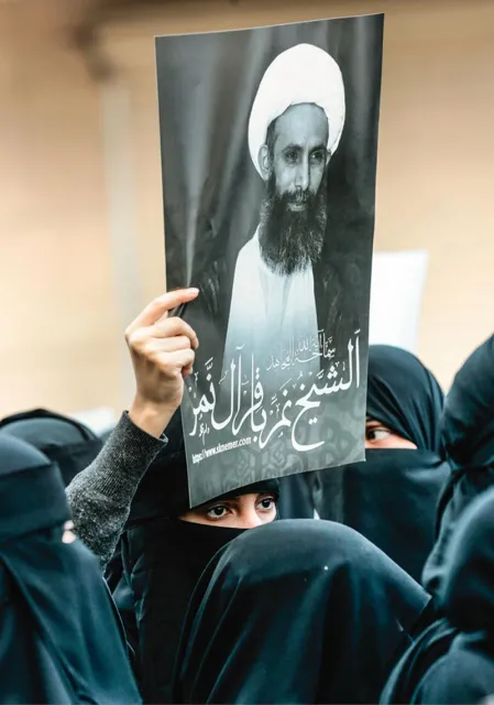 Saudyjskie szyitki protestują po egzekucji swego duchowego przywódcy Al-Nimra. Miasto Qatif, największe w Arabii Saudyjskiej skupisko szyitów, 8 stycznia 2016 r. / Fot. AFP / EAST NEWS