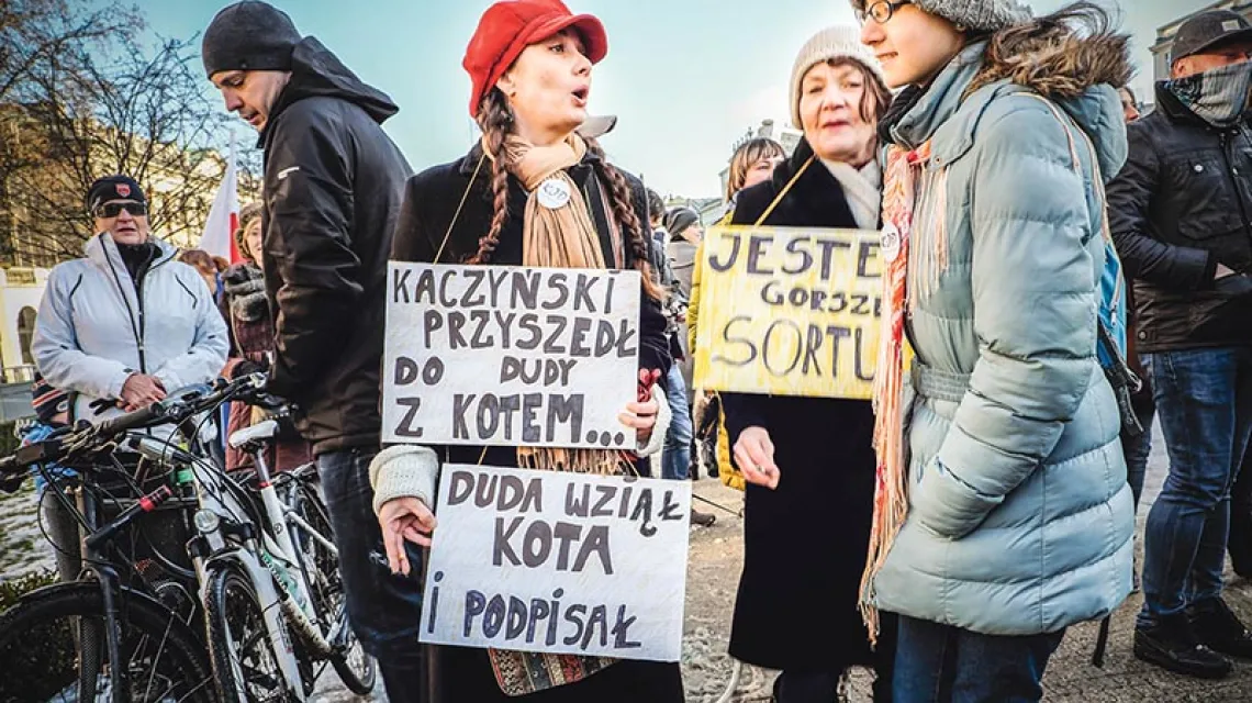 Demonstracja Komitetu Obrony Demokracji, Poznań, 9 stycznia 2016 r. / Fot. Paweł F. Matysiak / REPORTER