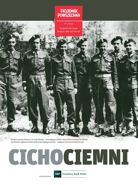 Pożegnanie grupy oficerów z 24. Pułku Ułanów – wchodzącego w skład 1. Dywizji Pancernej generała Maczka i do momentu lądowania w Normandii stacjonującego w Szkocji – udających się na kurs Cichociemnych. / 