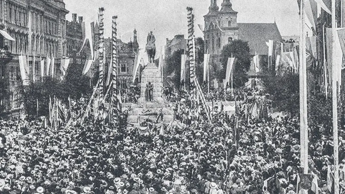 Obchody pięćsetnej rocznicy zwycięstwa pod Grunwaldem, Kraków, lipiec 1910 r. / Fot. Biblioteka Narodowa