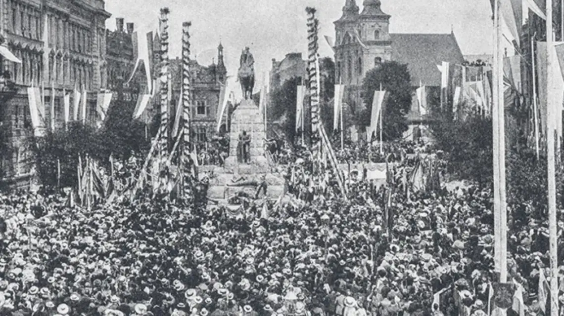 Obchody pięćsetnej rocznicy zwycięstwa pod Grunwaldem, Kraków, lipiec 1910 r. / Fot. Biblioteka Narodowa / 