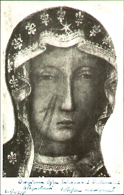 Obrazek Matki Boskiej Częstochowskiej z dedykacją, który prymas Wyszyński dołączył do swojej odpowiedzi o. Bulandzie. / Fot. Prowincja Wielkopolsko-Mazowiecka Towarzystwa Jezusowego