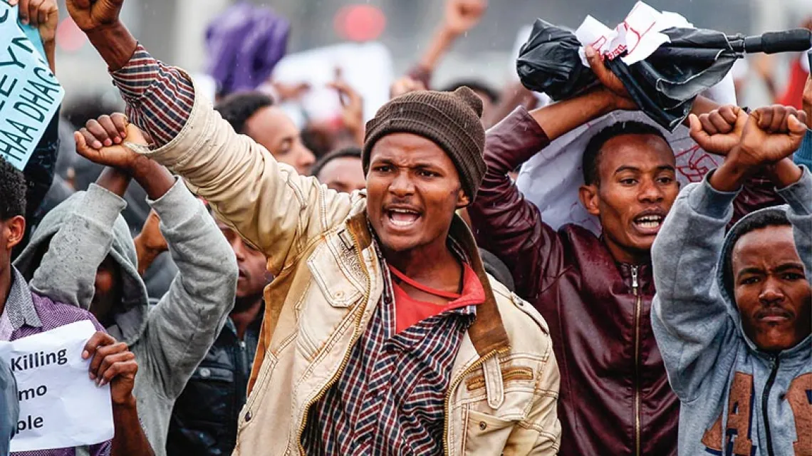 Protest w Addis Abebie / Fot. Tiksa Negeri / REUTERS / FORUM