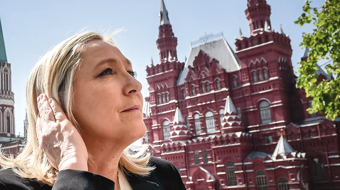 Liderka francuskiego Frontu Narodowego Marine Le Pen w Moskwie, maj 2015 r. / Fot. Kirill Kudryavtsev / AFP / EAST NEWS