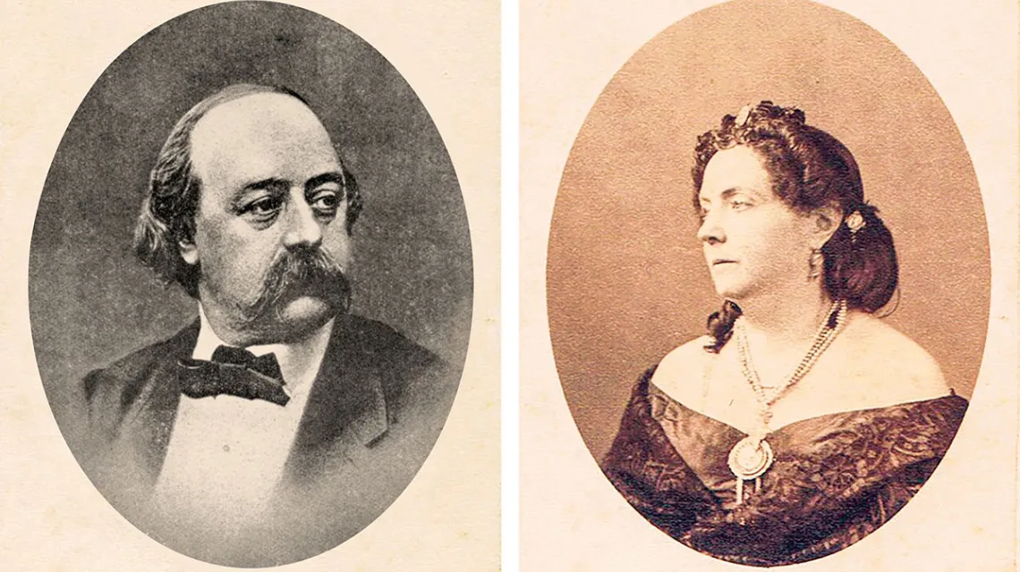 Od lewej: Gustave Flaubert, ok. 1870 r. Louise Colet, 1868 r. / BEW // DOMENA PUBLICZNA