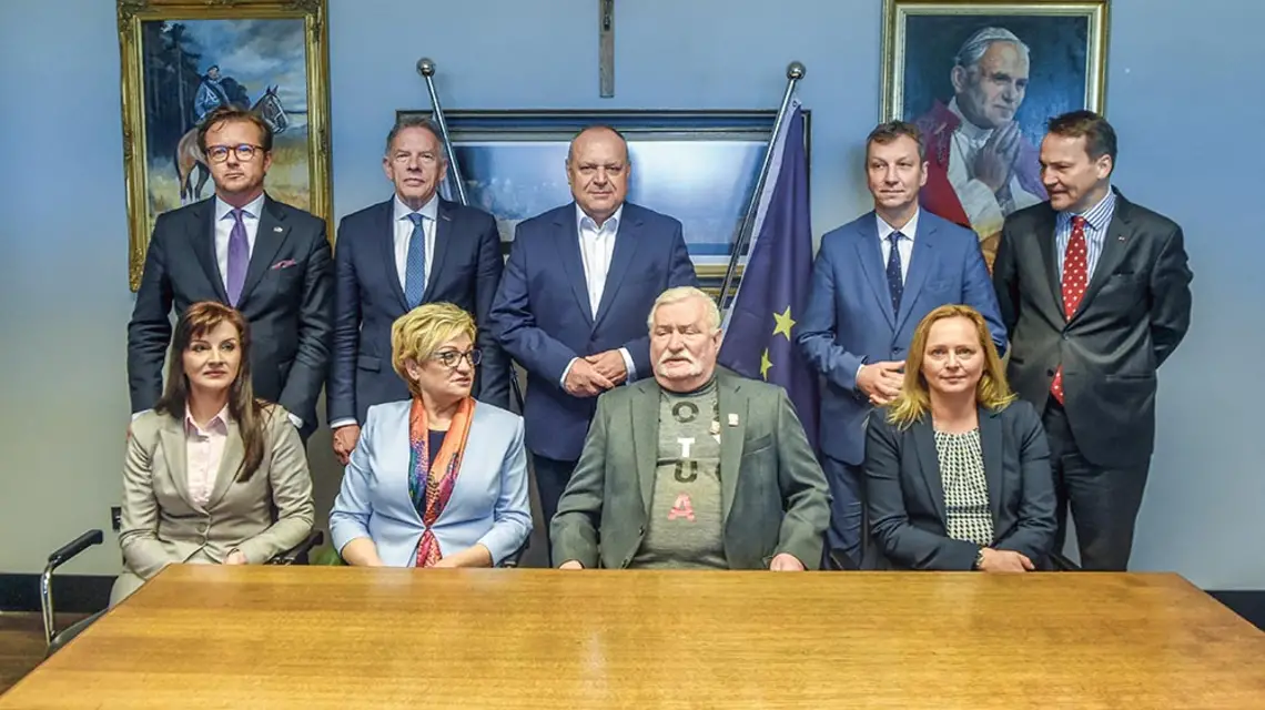 Spotkanie kandydatów Koalicji Obywatelskiej do Parlamentu Europejskiego z Lechem Wałęsą. Europejskie Centrum Solidarności, Gdańsk, 29 kwietnia 2019 r. / MACIEJ KOSYCARZ / KFP / REPORTER