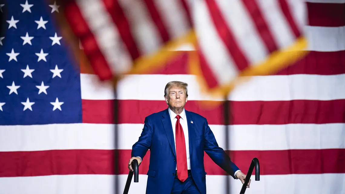 Donald Trump podczas konwencji w Reno w stanie New Jersey. 17 grudnia 2023 r. / Fot. Jabin Botsford / The Washington Post / Getty Images