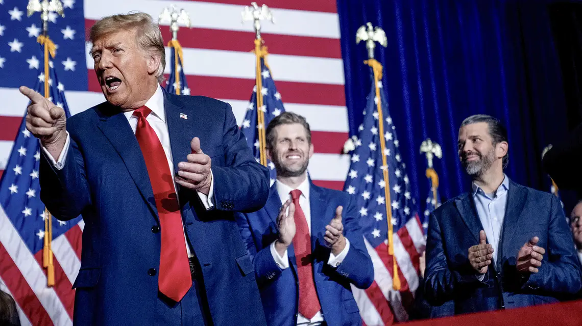 Donald Trump w Des Moines w stanie Iowa. 15 stycznia 2024 r. 15 stycznia 2024 r. / fot. Andrew Harnik / AP / EAST NEWS