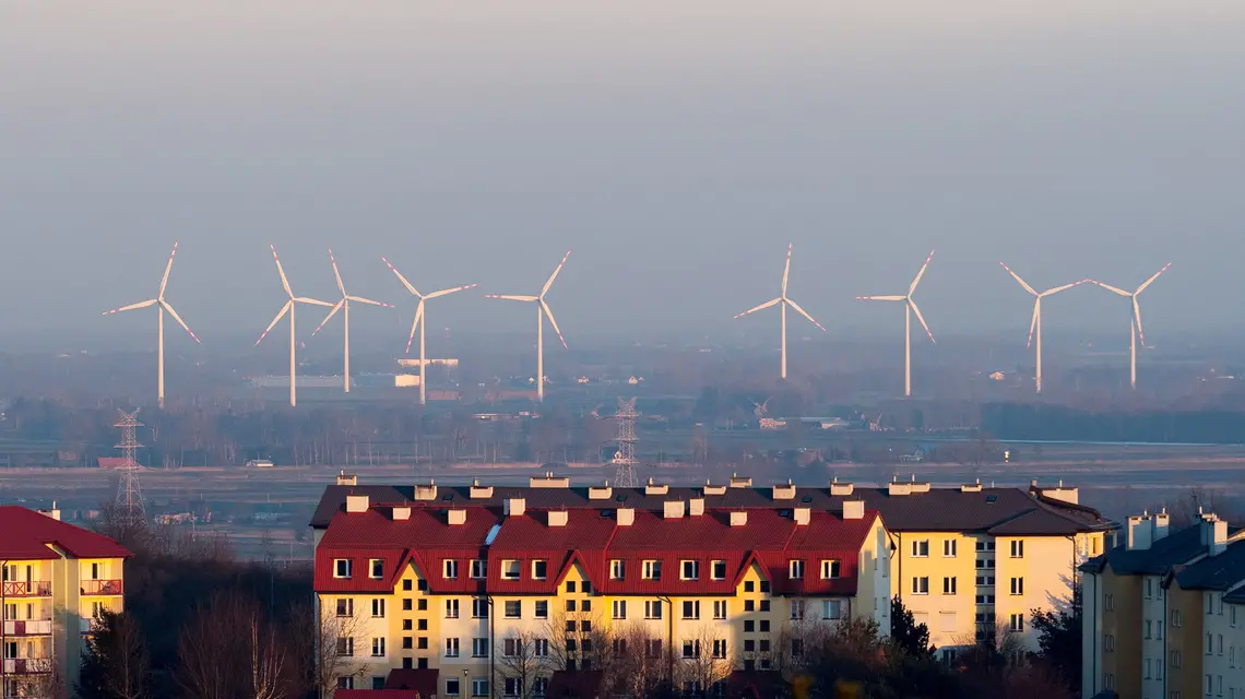 Gdańsk Żuławy - osiedle i farma wiatrowa. Gdańsk, 2 marca 2023 r. / fot. Wojciech Stróżyk / REPORTER