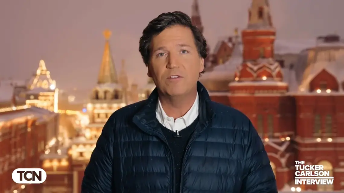 Tucker Carlson na Kremlu, 8 lutego 2024 r. // zrzut ekranu TCN