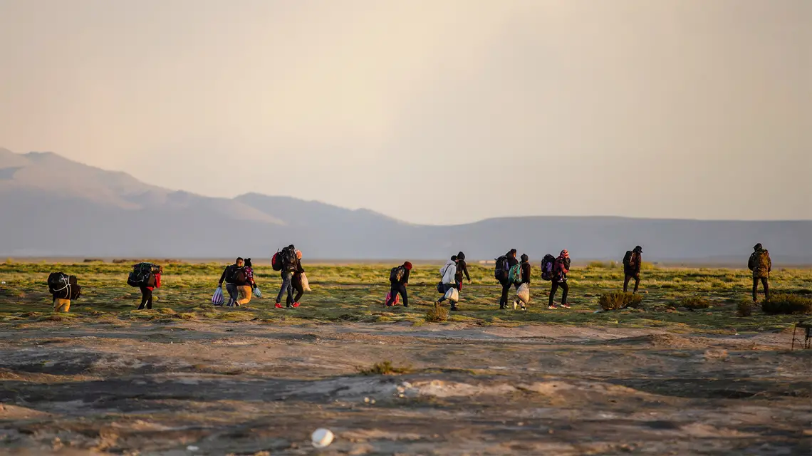 Na granicy Chile z Boliwią. Colchane, 3 lutego 2022 r. / Fot. Diego Reyes / AFP / East News