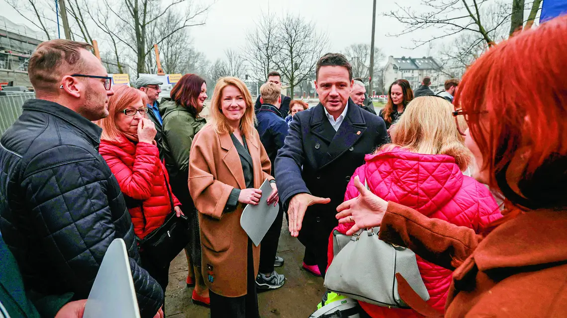 Rafał Trzaskowski podczas spotkania z kandydatami Koalicji Obywatelskiej na radnych Warszawy. 28 lutego 2024 r. / fot. Kuba Atys / Agencja Wyborcza