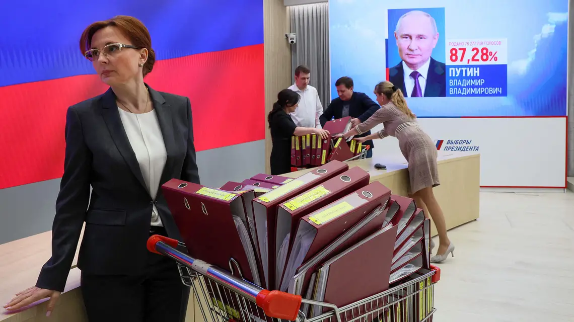 Centralna Komisja Wyborcza w Moskwie. 21 marca 2024 r. / Fot. AFP / East News