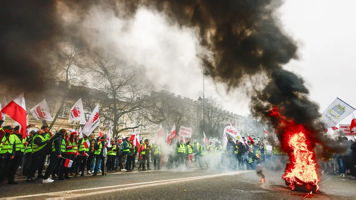 Protest rolników. Warszawa, 6 marca 2024 r. / Fot. Jacek Szydłowski / Forum