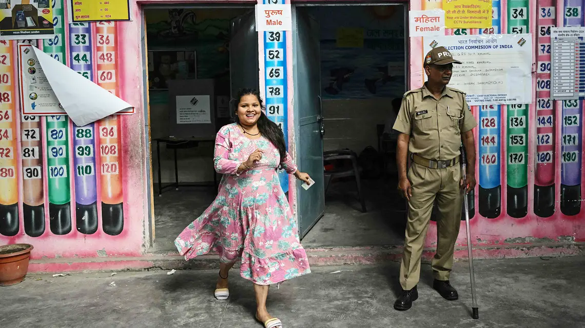 Pierwsza tura głosowania w wyborach powszechnych w Indiach. Haridwar w stanie Uttarakhand, 19 kwietnia 2024 r. // Fot. Arun Sankar / AFP / East News