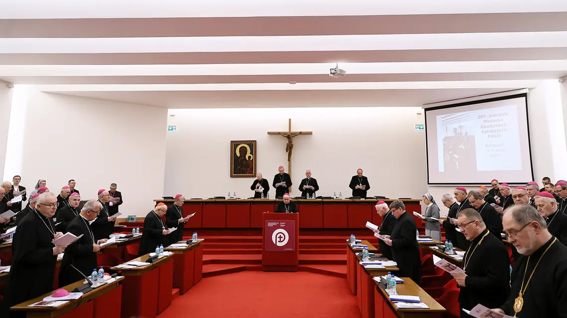 Zebranie Plenarne Konferencji Episkopatu Polski. Warszawa, 13 marca 2024 r. // Fot. Beata Zawadzka / East News