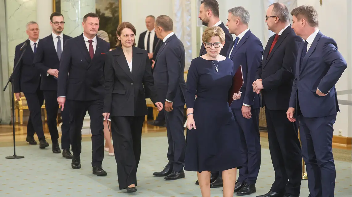 Przed zaprzysiężeniem nowych ministrów rządu Donalda Tuska w Pałacu Prezydenckim. Warszawa, 13 maja 2024 r. // Fot. Leszek Szymański / PAP