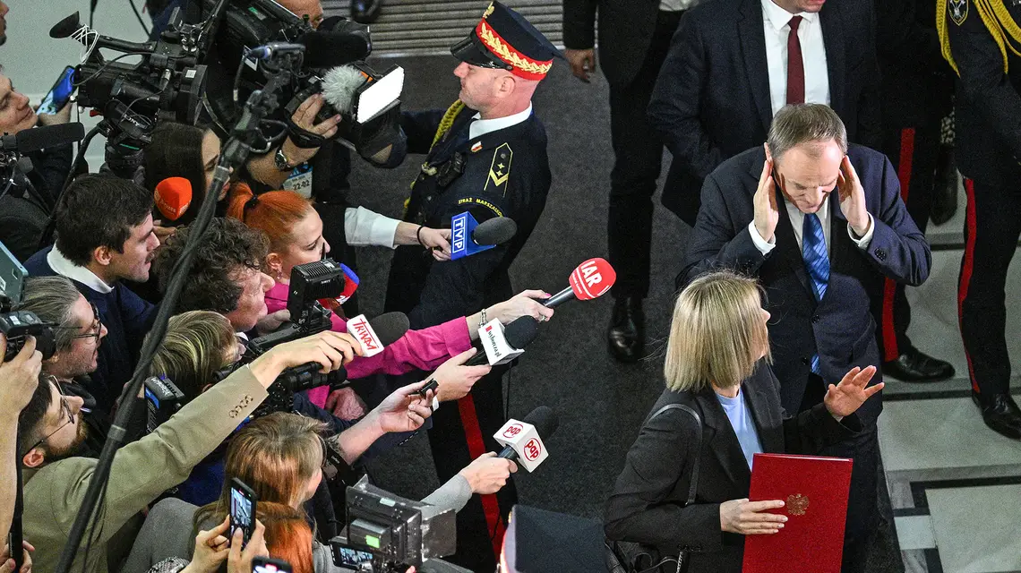 Premier Donald Tusk w sejmie, Warszawa, luty 2024 r. // Fot. Adam Chełstowski / Forum