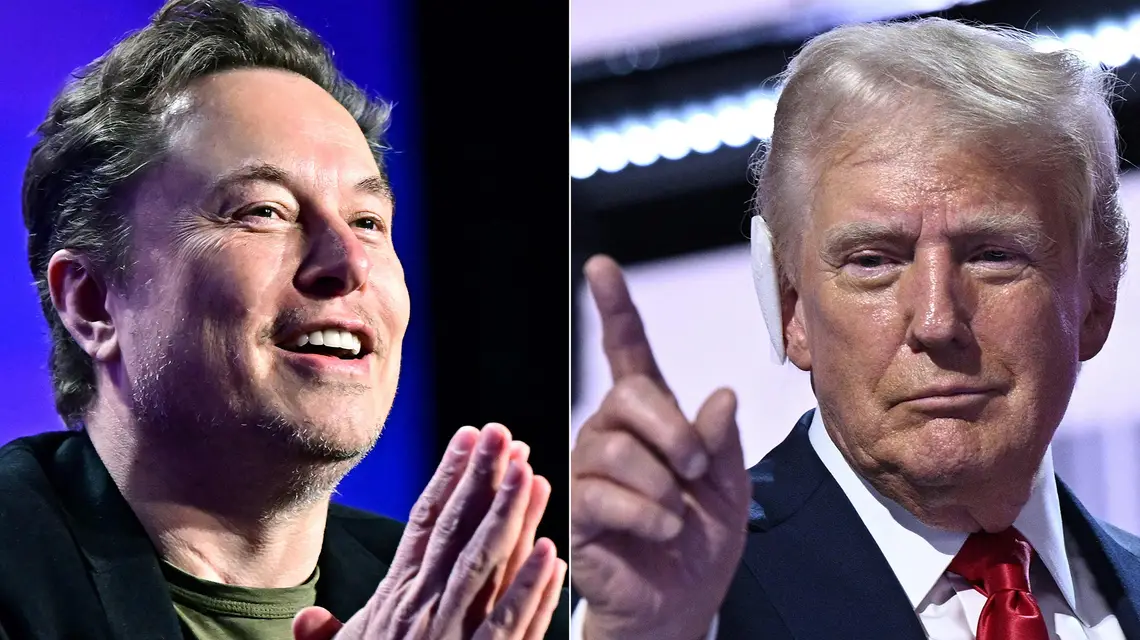 Elon Musk i Donald Trump. // Fot. Frederic J. Brown / Brendan Smialowski / AFP / East News