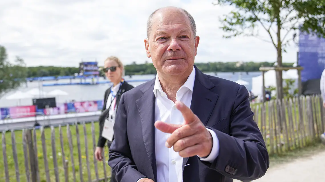 Olaf Scholz. Paryż, 9 sierpnia 2024 r. // Fot. Ebrahim Noroozi / AP / East News