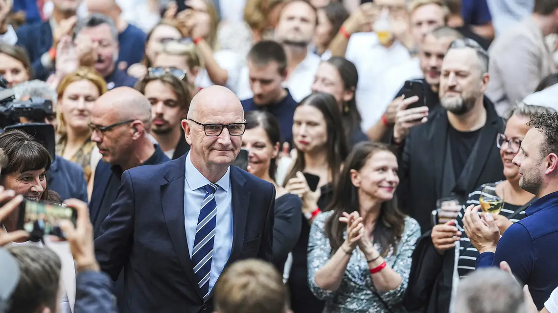 Premier Brandenburgii Dietmar Woidke podczas ogłoszenia wyników exit poll. Poczdam, Niemcy, 22 września 2024 r. // Fot. Markus Schreiber / AP / East News