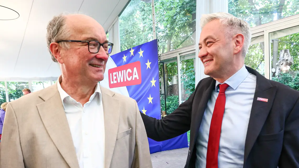 Konwencja Lewicy, na zdjęciu Włodzimierz Czarzasty i Robert Biedroń. Warszawa, 5 czerwca 2024 r. // Fot. Andrzej Iwańczuk / Reporter