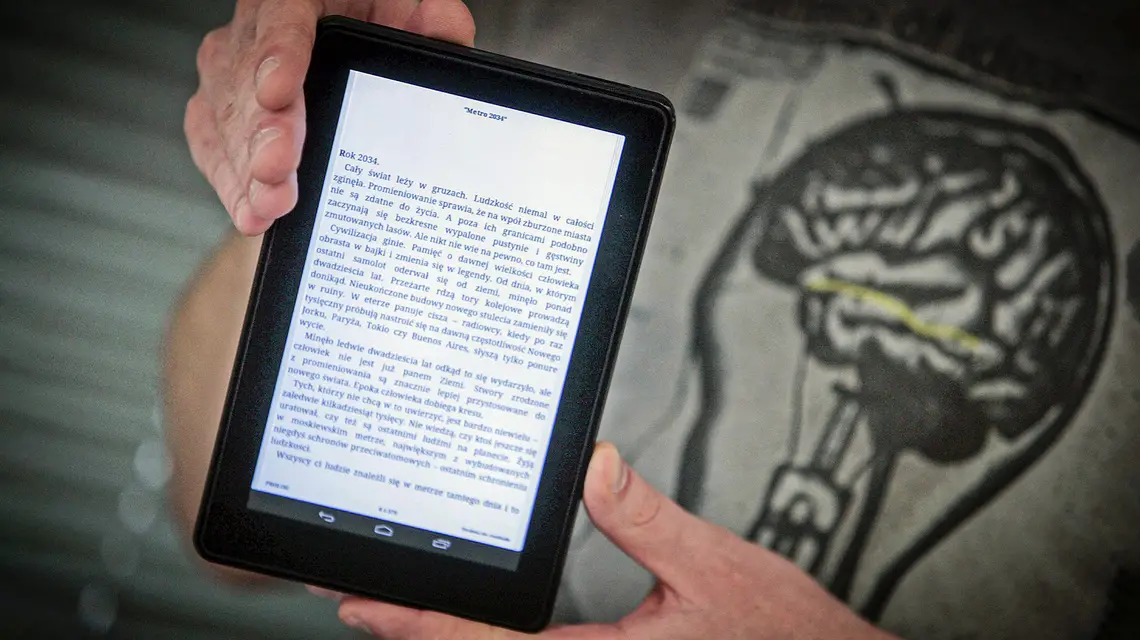 Aplikacja Legimi na czytniku e-booków. // Fot. Piotr Skórnicki / Agencja Wyborcza.pl