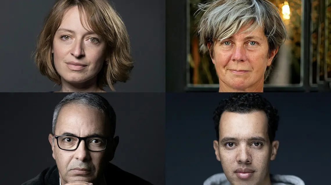 Nagroda Goncourtów 2024 Pisarze nominowani do Nagrody Goncourtów: Helene Gaudy, Sandrine Collette, Kamel Daoud i Gael Faye. Laureata bądź laureatkę poznamy 4 listopada // Fot. JOEL SAGET/AFP/East News