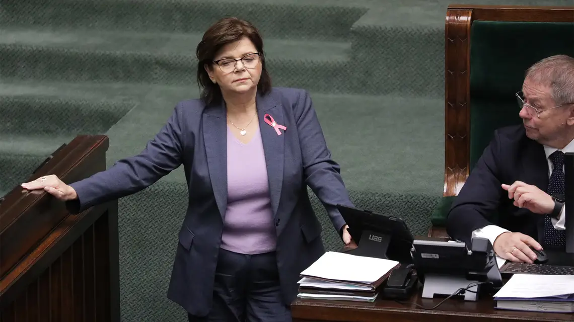 Ministra zdrowia Izabela Leszczyna na sali plenarnej Sejmu. Warszawa, 18 października 2024 r. // Fot. Toamasz Gzell / PAP